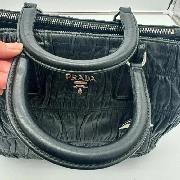 PRADA Nappa Gaufre B2599L Nero + 🆓 ENTRUPY COA - Picture 7 of 16